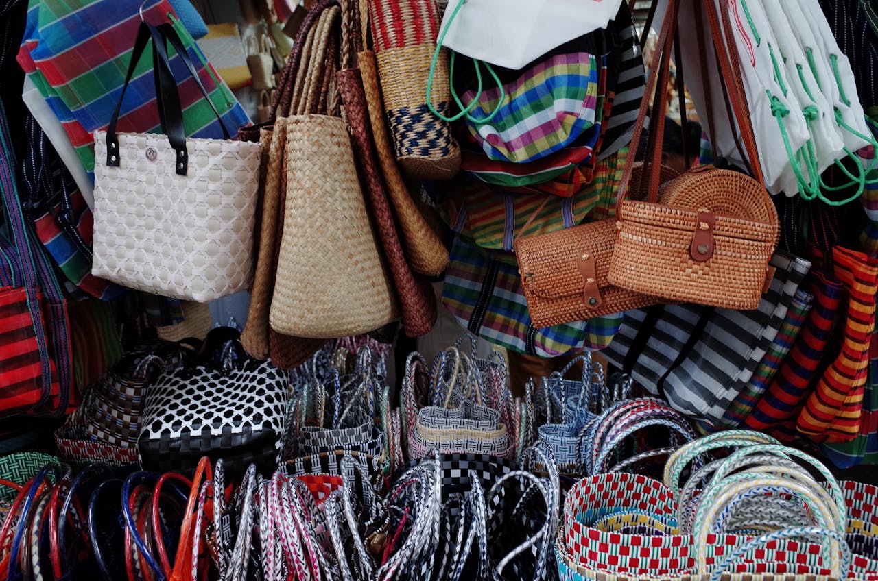 Close Up Of Bags On Street Market 17023756